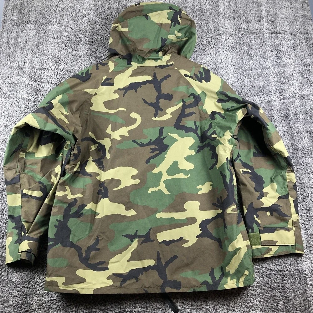 Vintage US Army ECWCS‎ Cold Weather Parka Coat Mens Large Green Hooded Camo